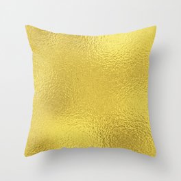 Simply Metallic in Yellow Gold Throw Pillow