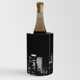New York City Skyline at Night Wine Chiller