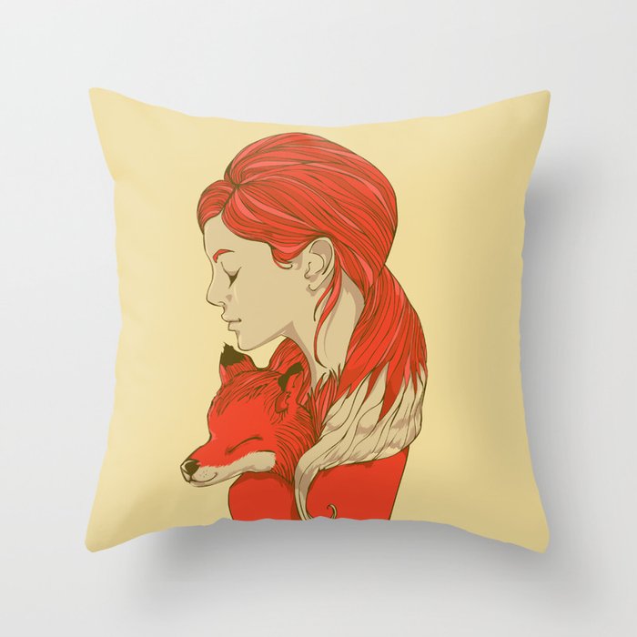 Lady Fox Throw Pillow