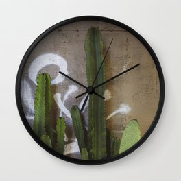 Graffiti & the Cactus  |  Travel Photography Wall Clock