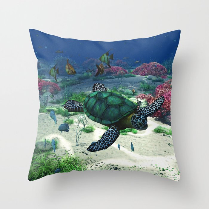sea turtle throw pillow