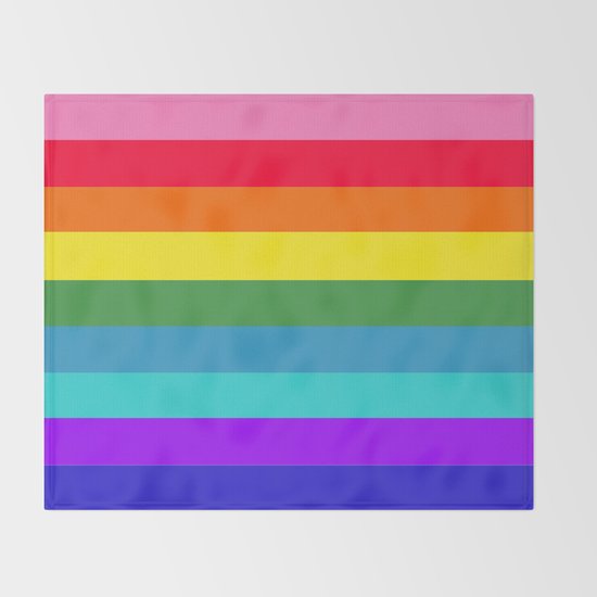 Vibrant Rainbow Stripes Throw Blanket