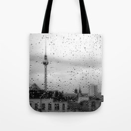 Germany Photography - The Berliner Fernsehturm In The Rain Tote Bag