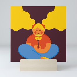 Girl and Buttercup Mini Art Print