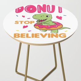 Cute Dino T-Rex Funny Animals In Donut Pun Side Table