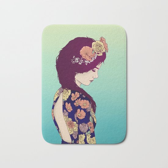 Yellow Garden Lady Bath Mat