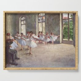 Ballet Rehearsal 1873 By Edgar Degas Reproduction by the Famous French Painter Dance Class Scene Serving Tray