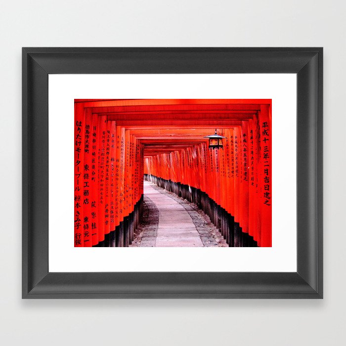 Through the Gates (Kyoto, Japan) Framed Art Print