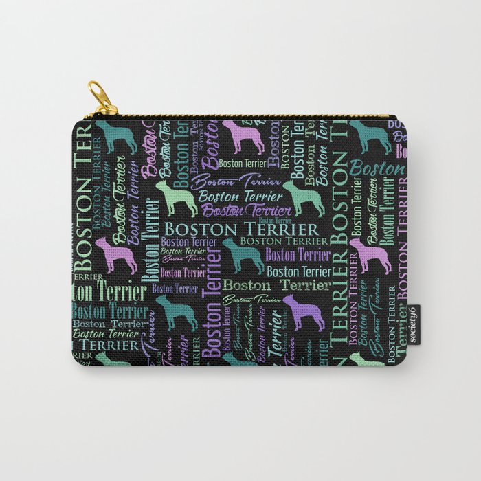 Boston Terrier Dog Word Art pattern Carry-All Pouch