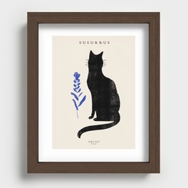 The Cat and The Flower Recessed Framed Print