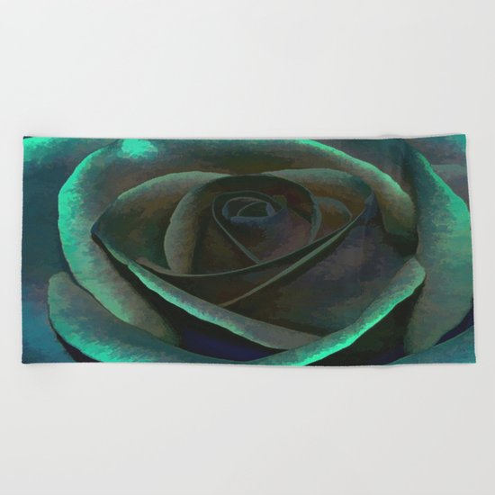 Northern Lights Rose Beach Towel