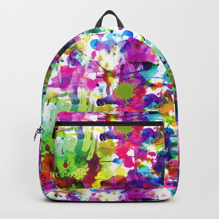 Brightly Colored Paint Splatters Backpack