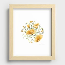 California Poppies - Watercolor Painting Recessed Framed Print