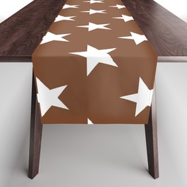 Stars Texture (White & Brown) Table Runner