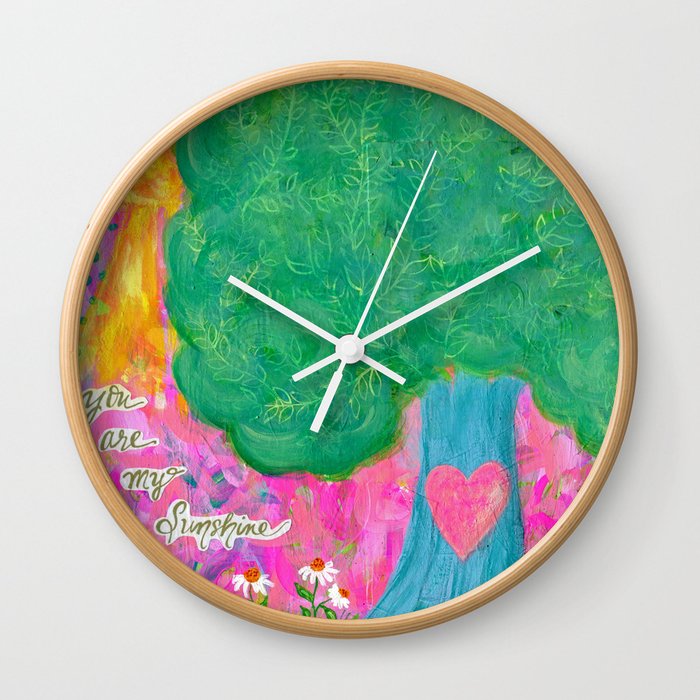 You Are My Sunshine Tree Painting S Room Decor Mixed Media Nursery Daisies Wall Clock By Jilllambert You Are My Sunshine Tree Painting S Room Decor Mixed Media Nursery Daisies Wall Clock By Jilllambert