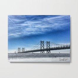 Iowa-Illinois Memorial Bridge (Winter 2017) Metal Print | Bridge, Iowa, Manmade, Snow, Quadcities, Digital, Photo, Illinois, Winter, I 74Bridge 