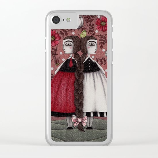 Snow-White and Rose-Red (1) Clear iPhone Case
