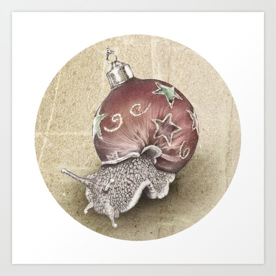 In which a snail is most festive this christmas Art Print