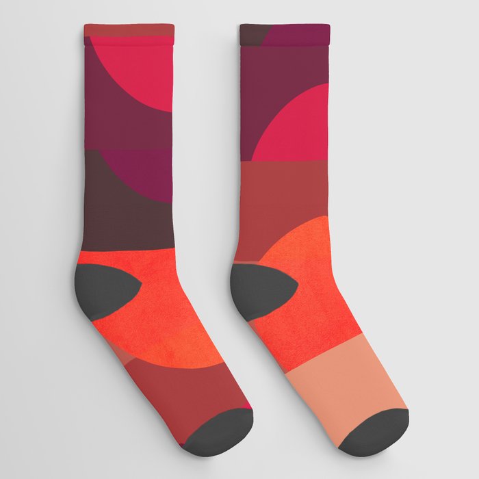 Abstraction_SUNSET_RED_BOHEMIAN_POP_ART_Minimalism_0124A Socks