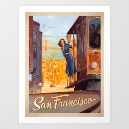 Vintage travel poster-San Francisco. Art Print