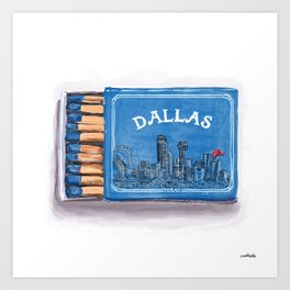 Dallas Matchbook Art Print