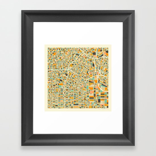 Los Angeles Map Framed Art Print