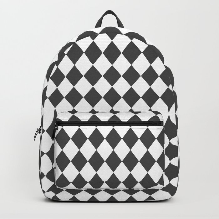 Cinder Grey Modern Diamond Pattern Backpack