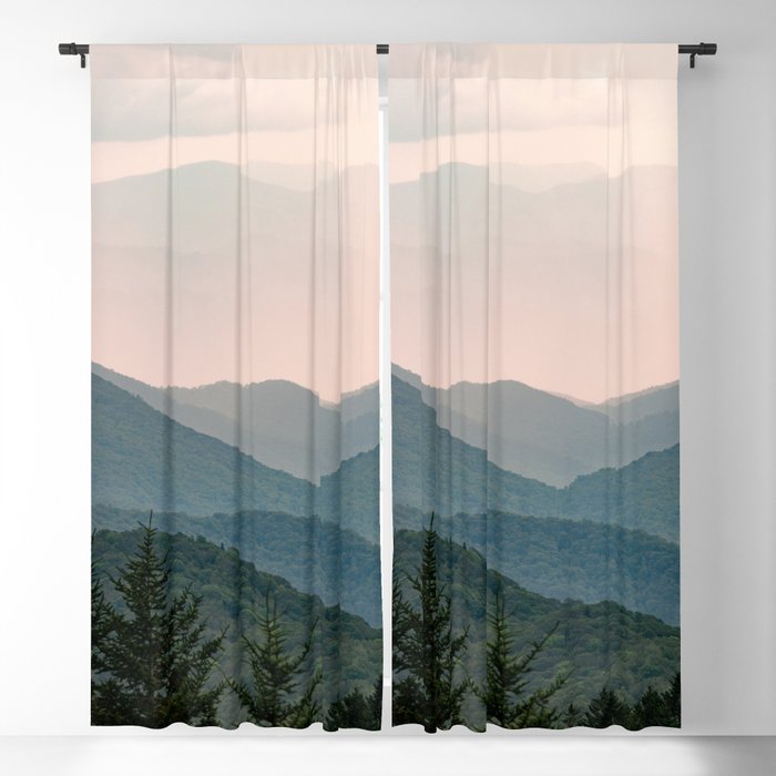 Smoky Mountain Pastel Sunset Blackout Curtain