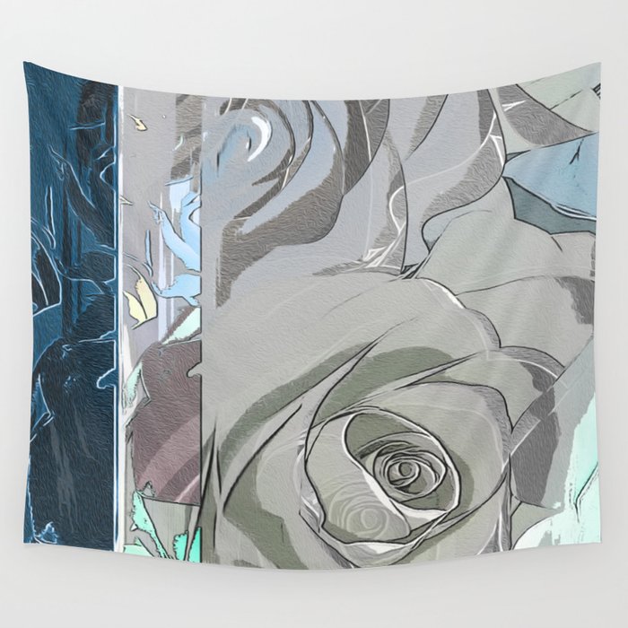 Elegant Calming Home Office Abstract Floral oil Wall Tapestry by