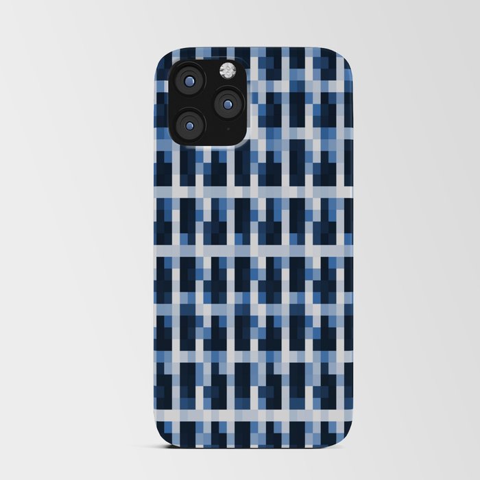 Society6  iPhone Card Case Blue Pixelated Pattern by ARTbyJWP