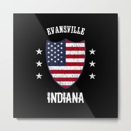 Evansville Indiana Metal Print | Indianactiy, Graphicdesign, Usaflag, America, Indianastate, Usaflagvintage, Indiana, Evansvilleindiana, Evansvillecity, Americanflag 