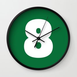 8 (White & Olive Number) Wall Clock