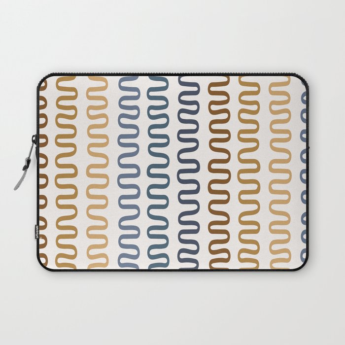 Abstract Shapes 241 in blue tan earthy (Snake Pattern Abstraction) Laptop Sleeve