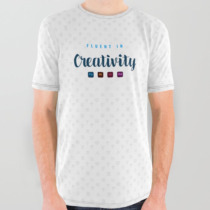 Fluent in Creativity All Over Graphic Tee