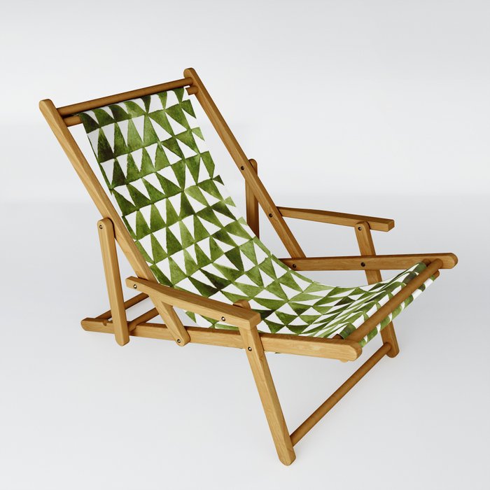 Triangle Grid olive green Sling Chair