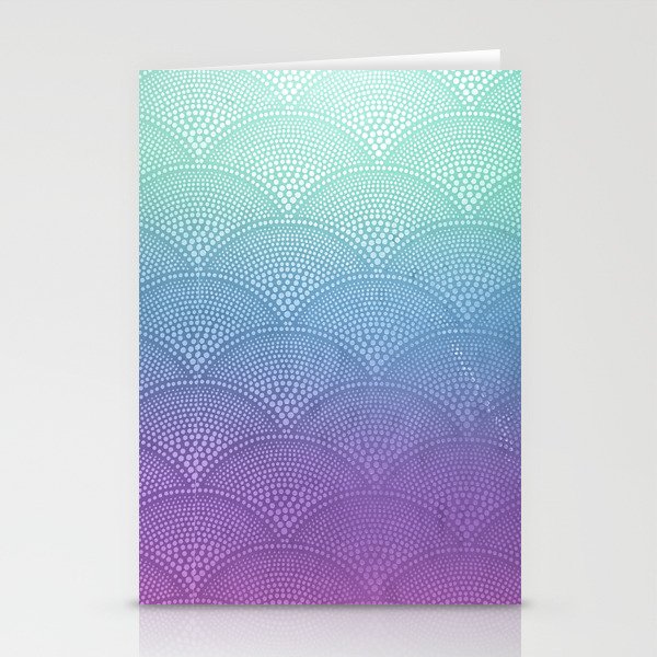 Purple & Turquoise Scallop Stationery Cards