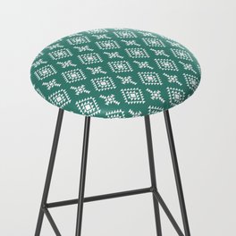 Green Blue and White Native American Tribal Pattern Bar Stool