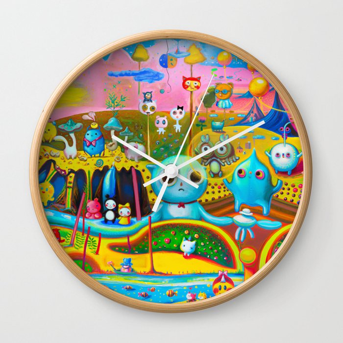 Kawaii Worlds Wall Clock