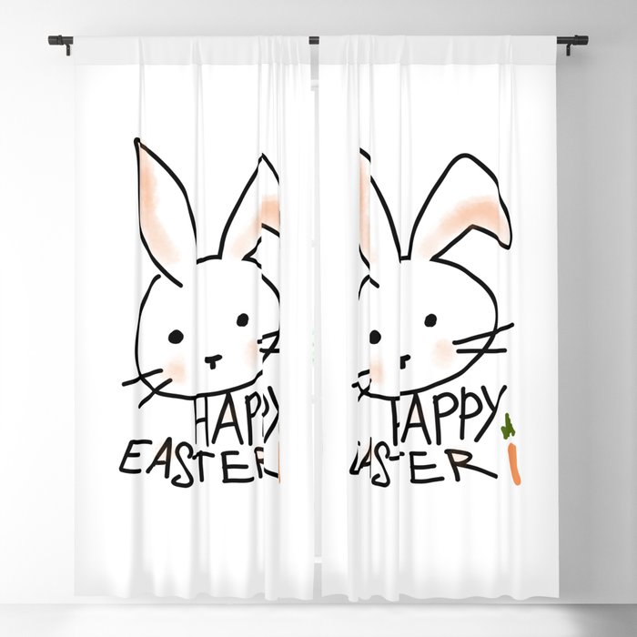 Bunny Happy Easter With Carrot Blackout Curtain