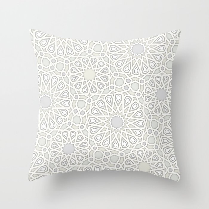 White Moroccan Tiles Pattern Throw Pillow By Martaolgaklara Society6