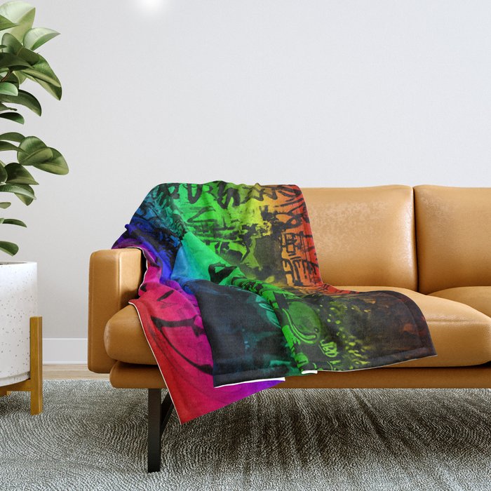 BMX Rainbow Throw Blanket