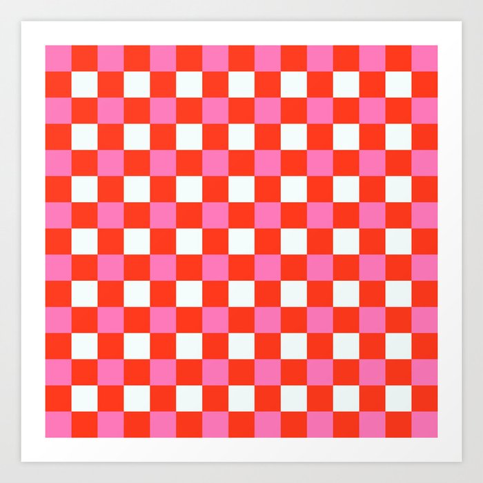 Red Chessboard Art Print
