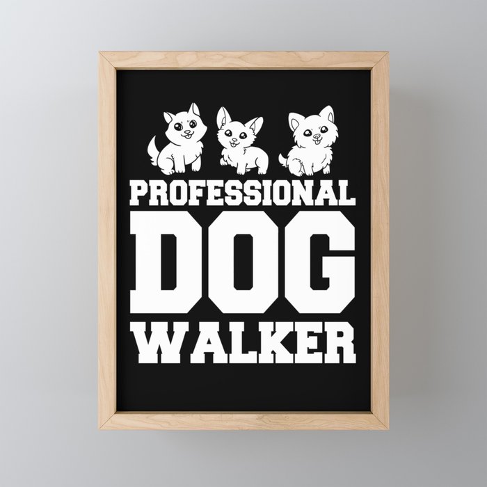 Dog Sitting Walking Dog Walker Pet Sitter Framed Mini Art Print