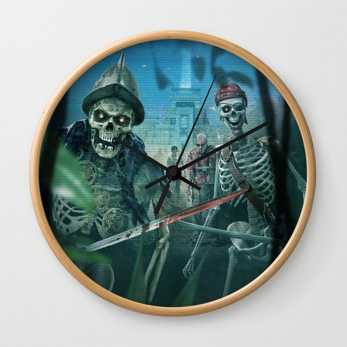 Zombie Pirates Wall Clock