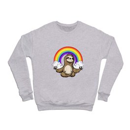 Sloth Yoga Meditation Funny Zen Rainbow Kids Crewneck Sweatshirt