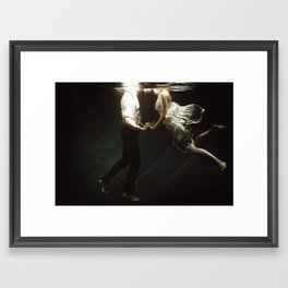 abyss of the disheartened VII Framed Art Print | Photo, Surreal, People, Underwater, Holdinghands, Woman, Minimal, Man, Romantic, Ethereal 