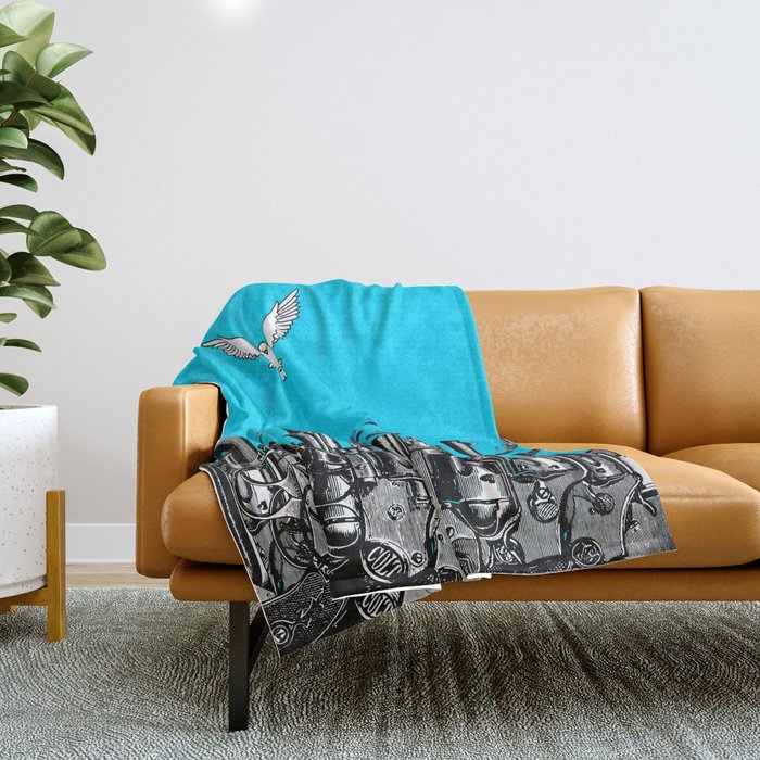 Peace of the Action BLUE / Peace concept Throw Blanket