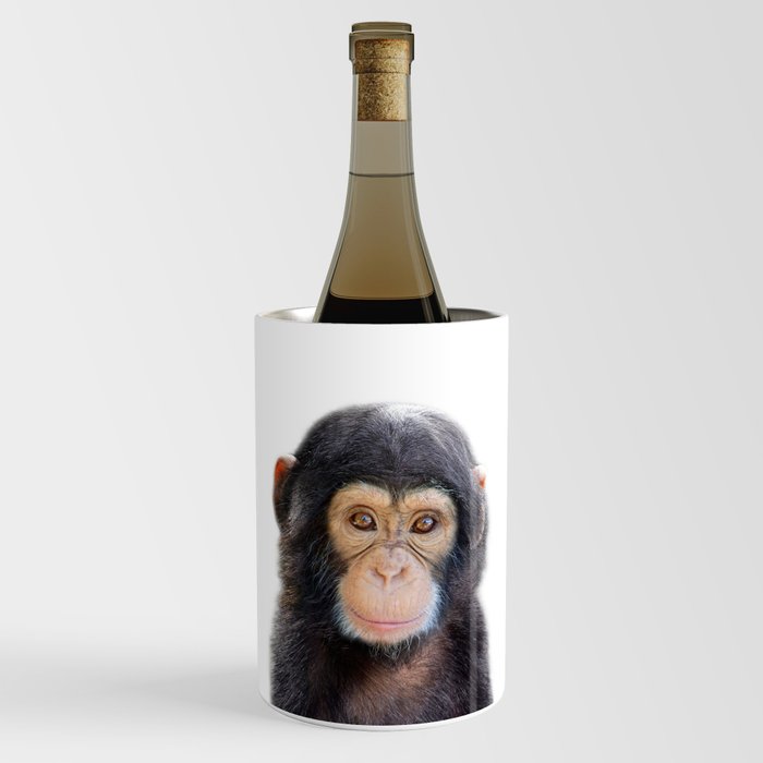 Baby Monkey, Safari Animals, Kids Art, Baby Animals Art Print By Synplus Wine Chiller