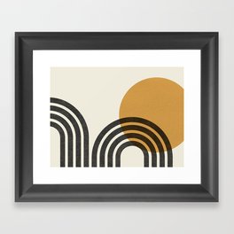 Mid century modern - Sun & Hills Framed Art Print