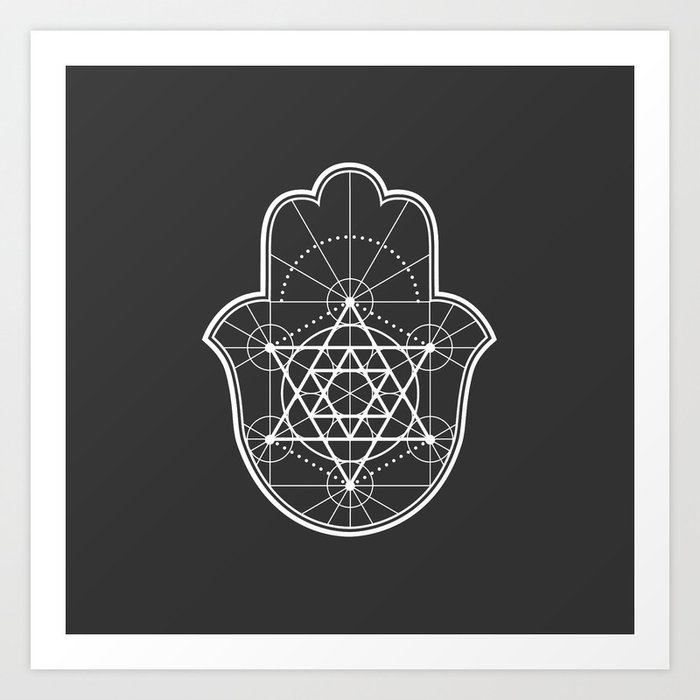 Sacred Geometry Hamsa Art Print by megancarty | Society6